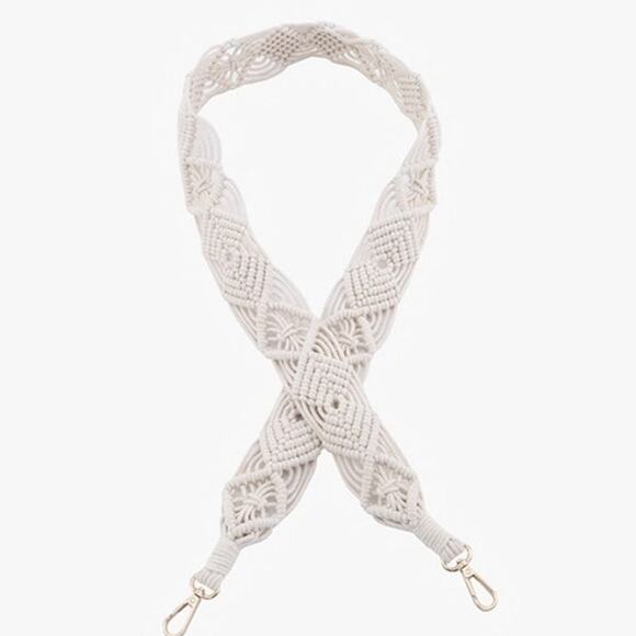 Jen & Co Handbags - Natural Woven Macrame Crossbody Purse Strap